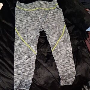 Kids Gray Leggings with Neon Accents